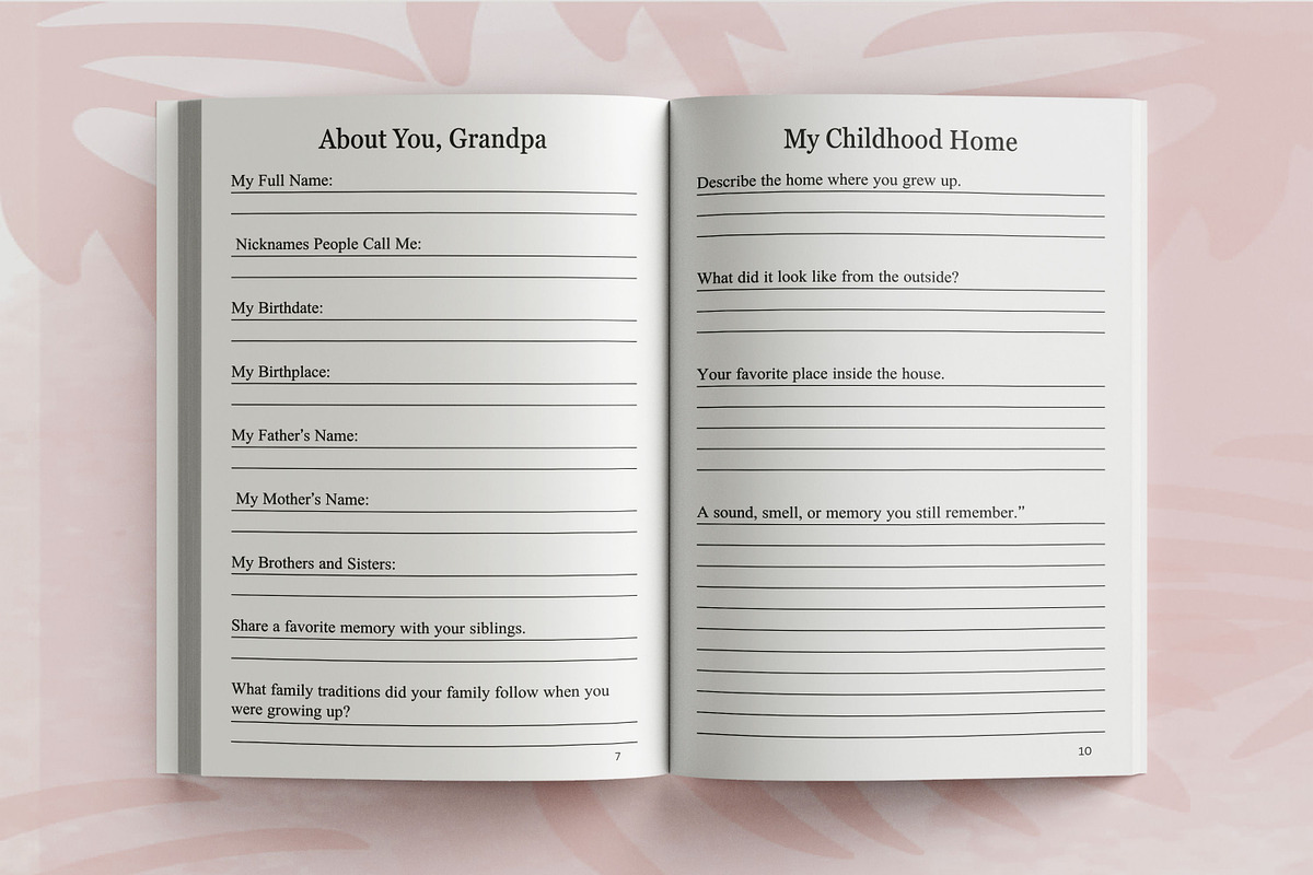 Grandpa I Want to Hear Your Story, a Print Template by Book2bees (Photo 4 of 4)