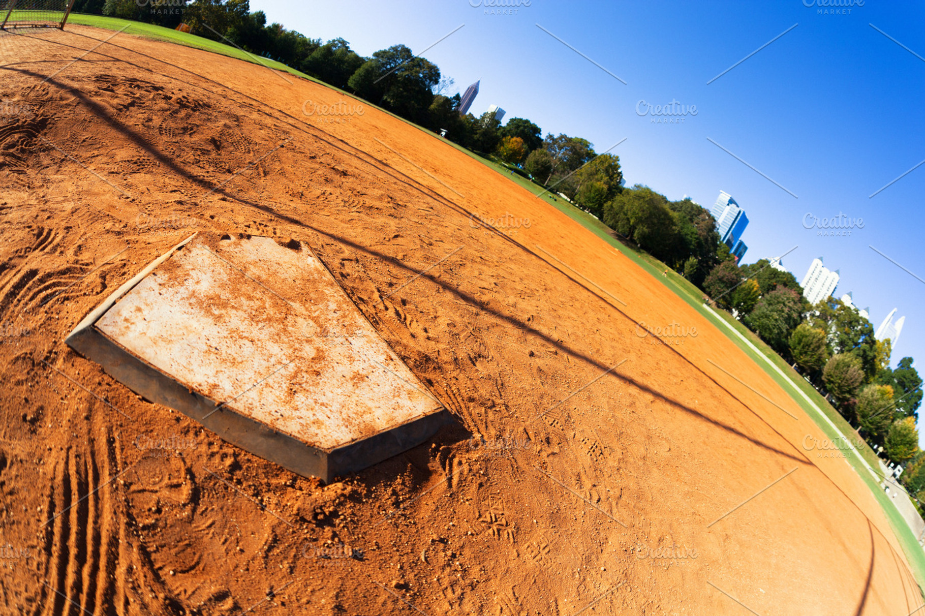 Baseball Diamond in an urban park, a Sports & Recreation Photo by FunkyMedia