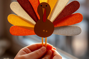 Handmade Thanksgiving Turkey Craft, a Holiday Photo by Ocean Digital Art