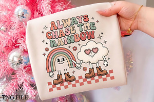 Always Chase The Rainbow Groovy PNG, a Seasonal Illustration by CrexoraLab