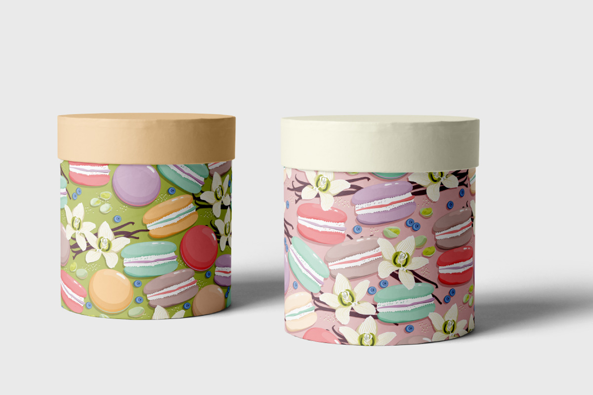 Macaron and Vanilla flowers, a Pattern Graphic by Yummy (Photo 4 of 7)