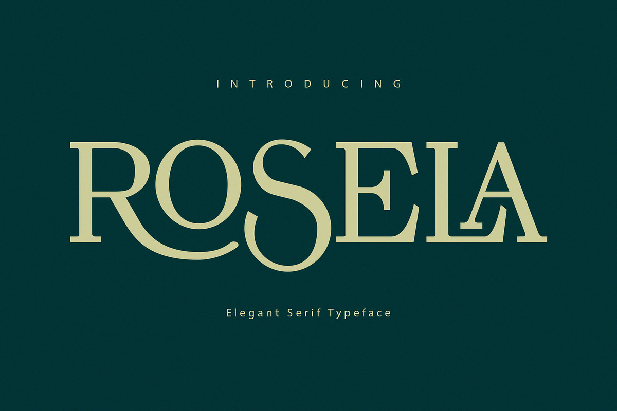 Rosela Elegant Serif Typeface, a Serif Font by Font Kingdom (Photo 1 of 10)