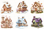 Gingerbread House Watercolor Clipart, an Illustration by OK Design (Thumbnail 4 of 5)