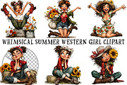 Whimsical Summer Western Girl Clipar, an Illustration by OK Design (Thumbnail 2 of 6)