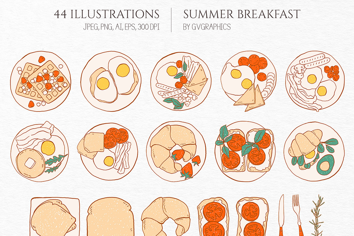Summer Breakfast Collection, a Pattern Graphic by GVGraphics (Photo 8 of 14)