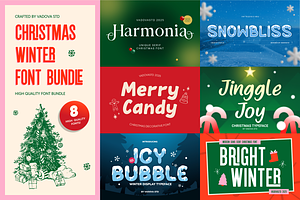 Christmas Winter Font Bundle, a Sans Serif Font by Vadovastd