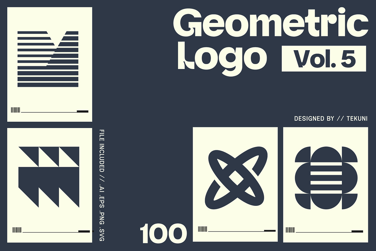 Geometric Logo Template Vol 5, a Solid Icon by Tekuni (Photo 1 of 10)
