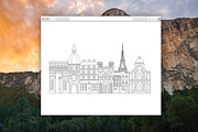 Collection of cities line art, a Graphic by Lana Samokhina (Thumbnail 3 of 16)