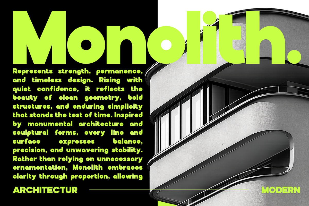 Boldega - Bold Geometric Display, a Sans Serif Font by roomspace creative lab (Photo 4 of 9)