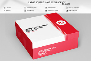 Large Square Shoe Box / Package Mock