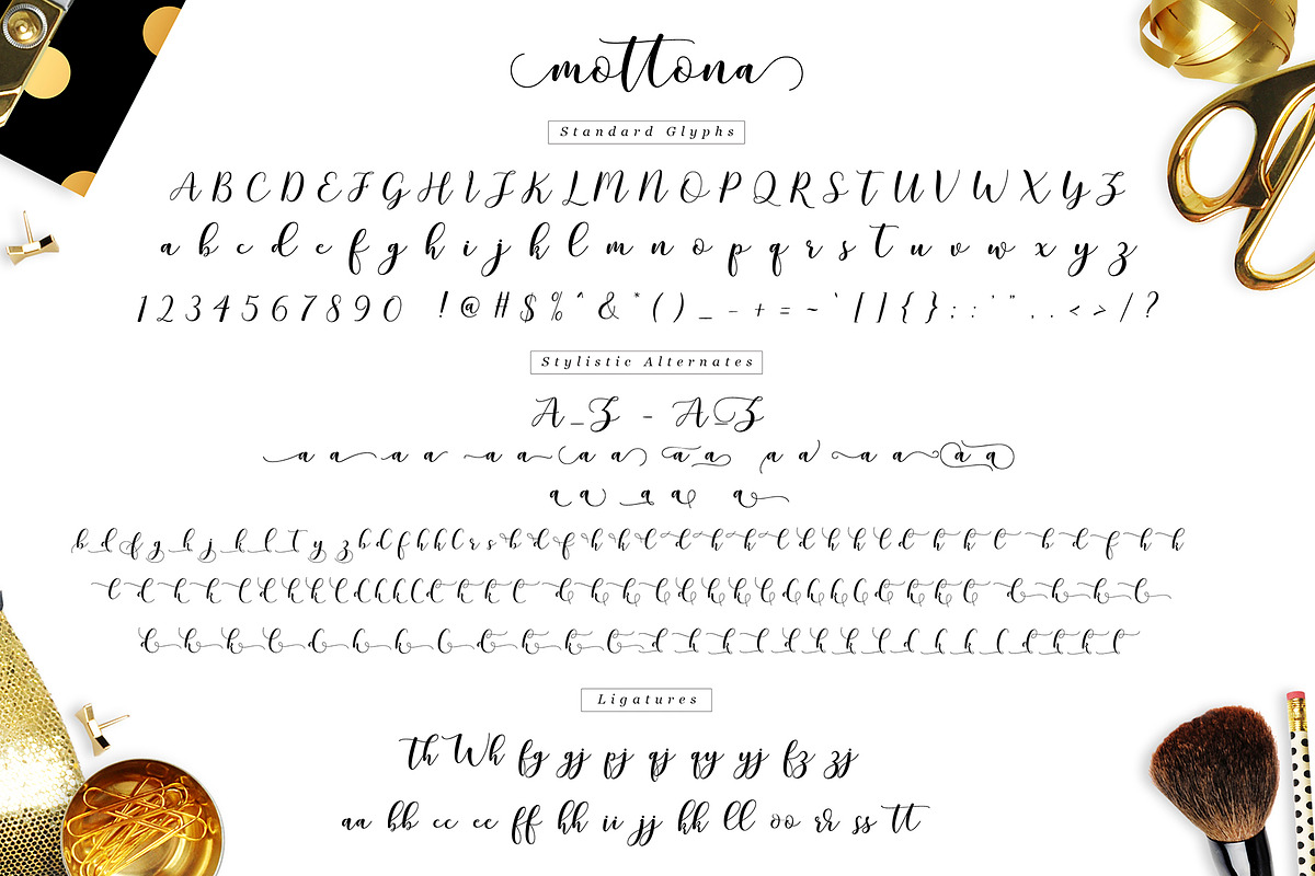 Mottona Script Font, a Script Font by Barland Design (Photo 7 of 9)