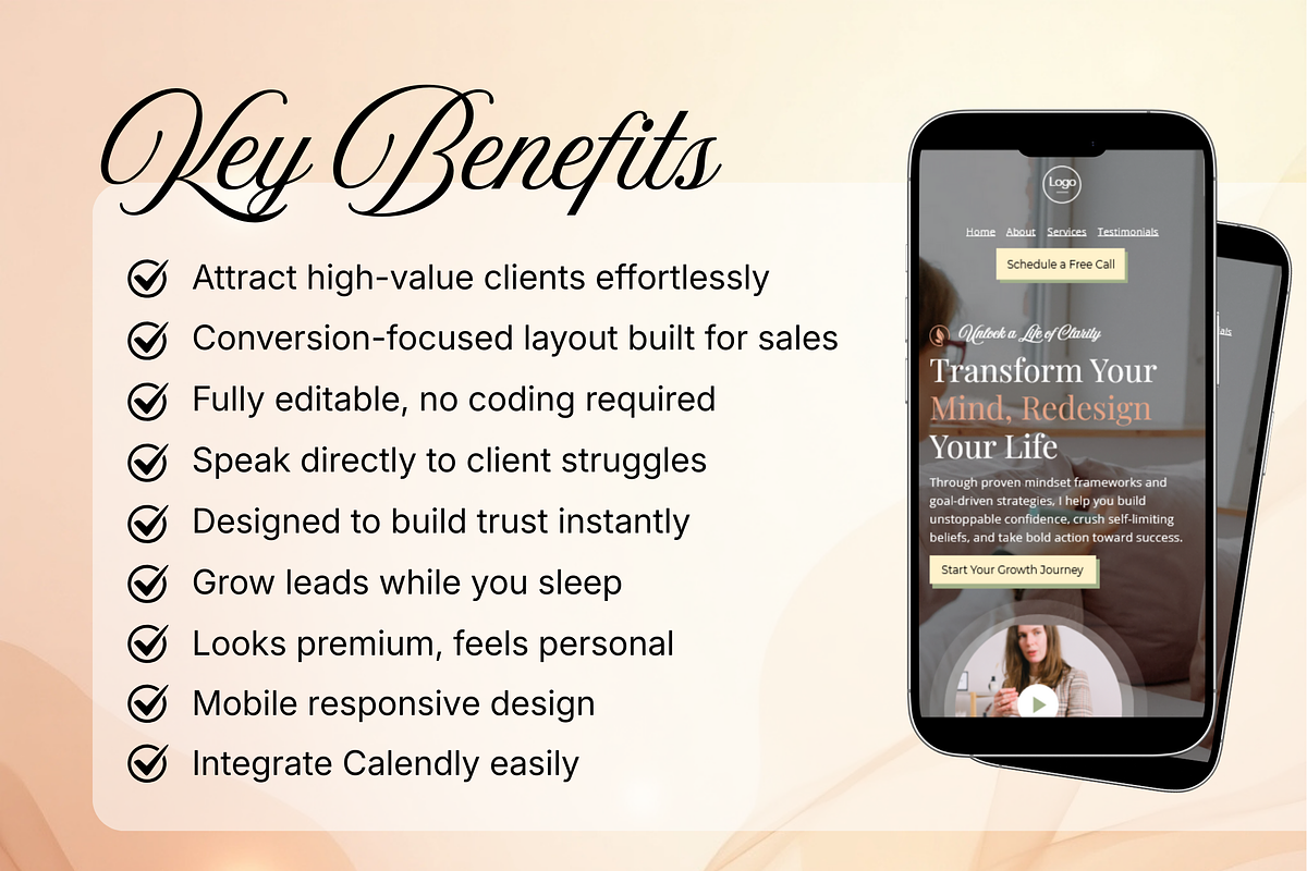 Life Coach Website Template – Canva, a Landing Page Template by AwaisTheTechie (Photo 3 of 5)
