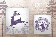 silhouette Deer stylized, an Animal Illustration by JulianArt (Thumbnail 2 of 3)