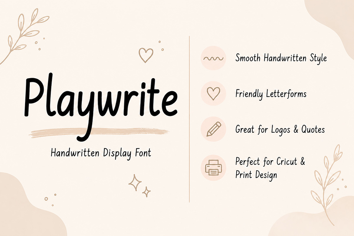 Playwrite, a Handwritten Font by Wow Magic (Photo 2 of 6)