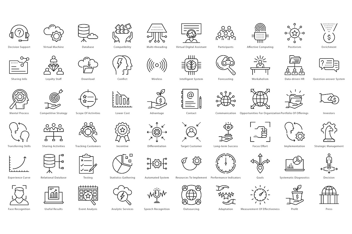1270 Business Line Icons, an Outline Icon by Creative Stall (Photo 11 of 22)