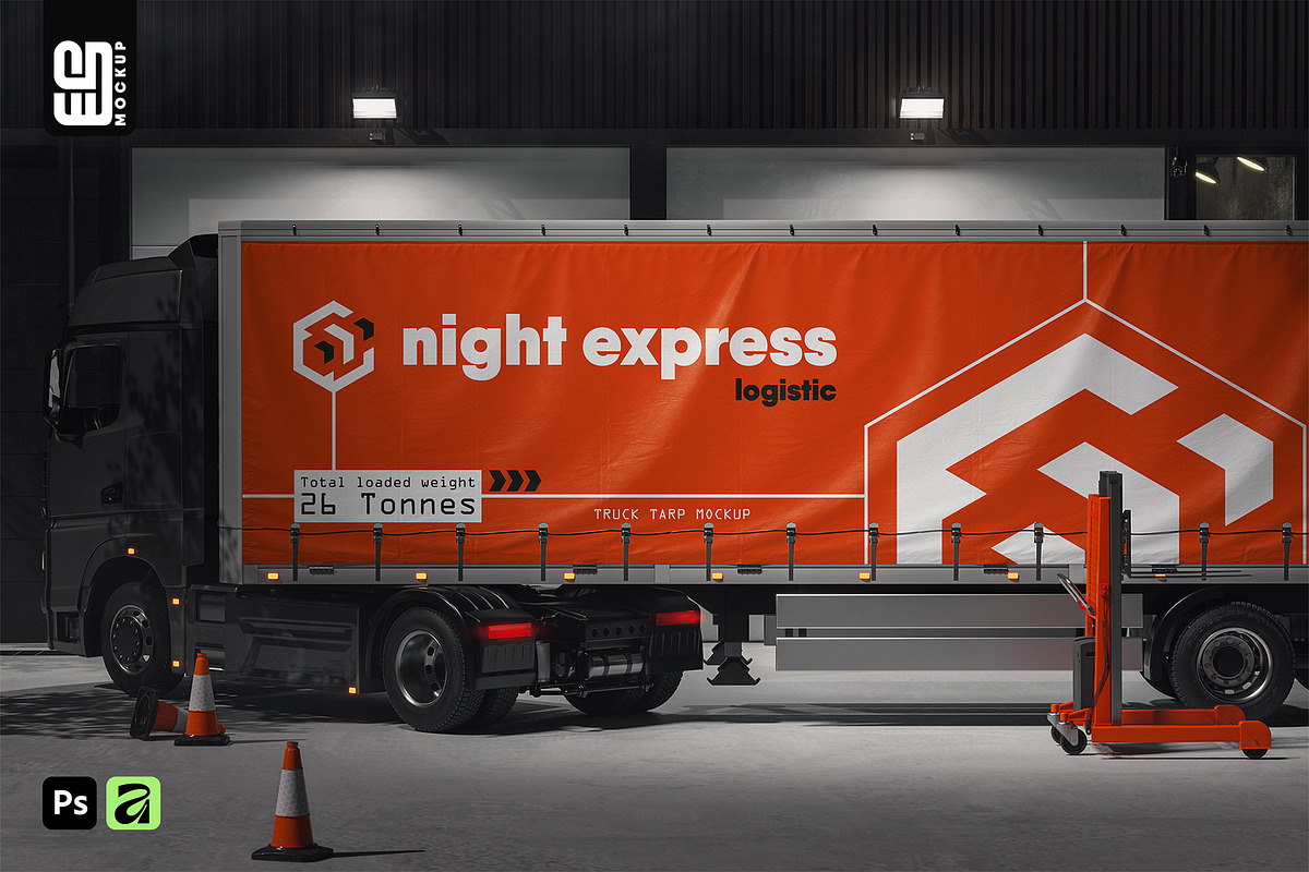Truck Tarp Advertising Mockup, an Advertising Mockup by SD Mockup (Photo 1 of 3)