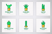 Succulents | 16 Thin Line Icons, an Outline Icon by Alex Blogoodf (Thumbnail 5 of 9)