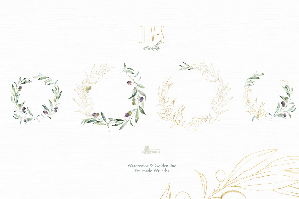 Olives. Watercolor Collection, a Decorative Illustration by OctopusArtis (Photo 10 of 17)
