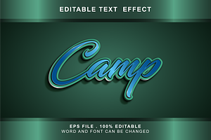 Camp Text Effect Editable