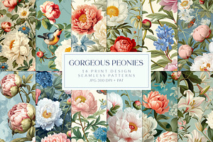 Gorgeous Peonies Print Patterns, a Pattern Graphic by Olya Creative