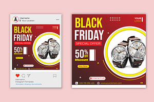 Black Friday Social Media Sales, a Social Media Template by Triple M Graphics