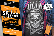 Skull creator (Blue collar edition), a Branding & Logo Template by DGIM studio (Thumbnail 1 of 7)