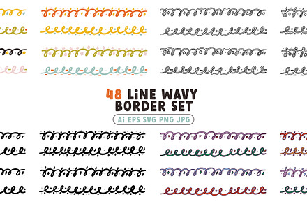 Line Wavy Border Set