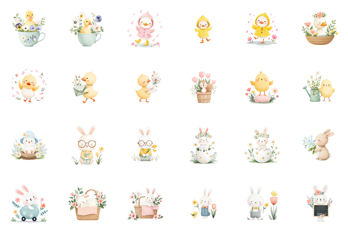 Watercolor Spring Nursery Clipart, an Illustration by CreationArt (Photo 7 of 7)