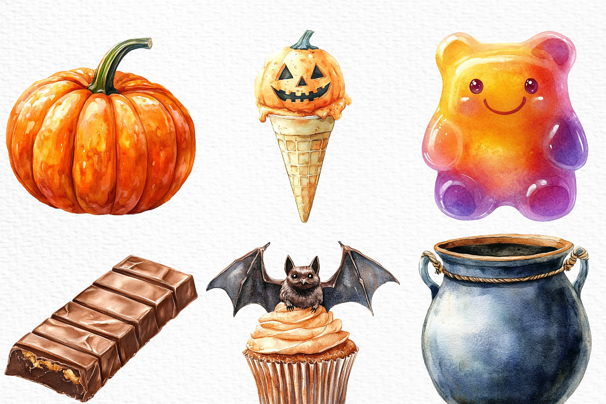 Cute Halloween Sweets PNG, an Illustration by Craft Nest (Photo 2 of 6)