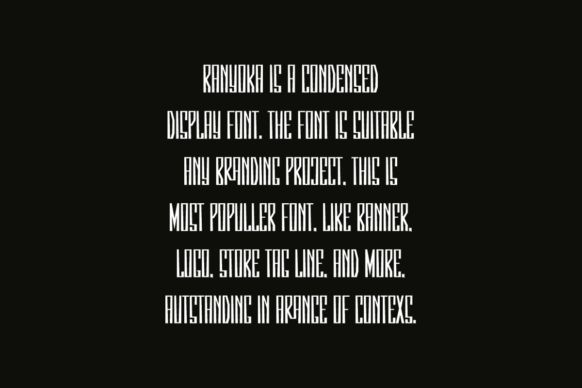 Ranyoka - Tall Condensed Font, a Sans Serif Font by QR Design Studio (Photo 4 of 7)