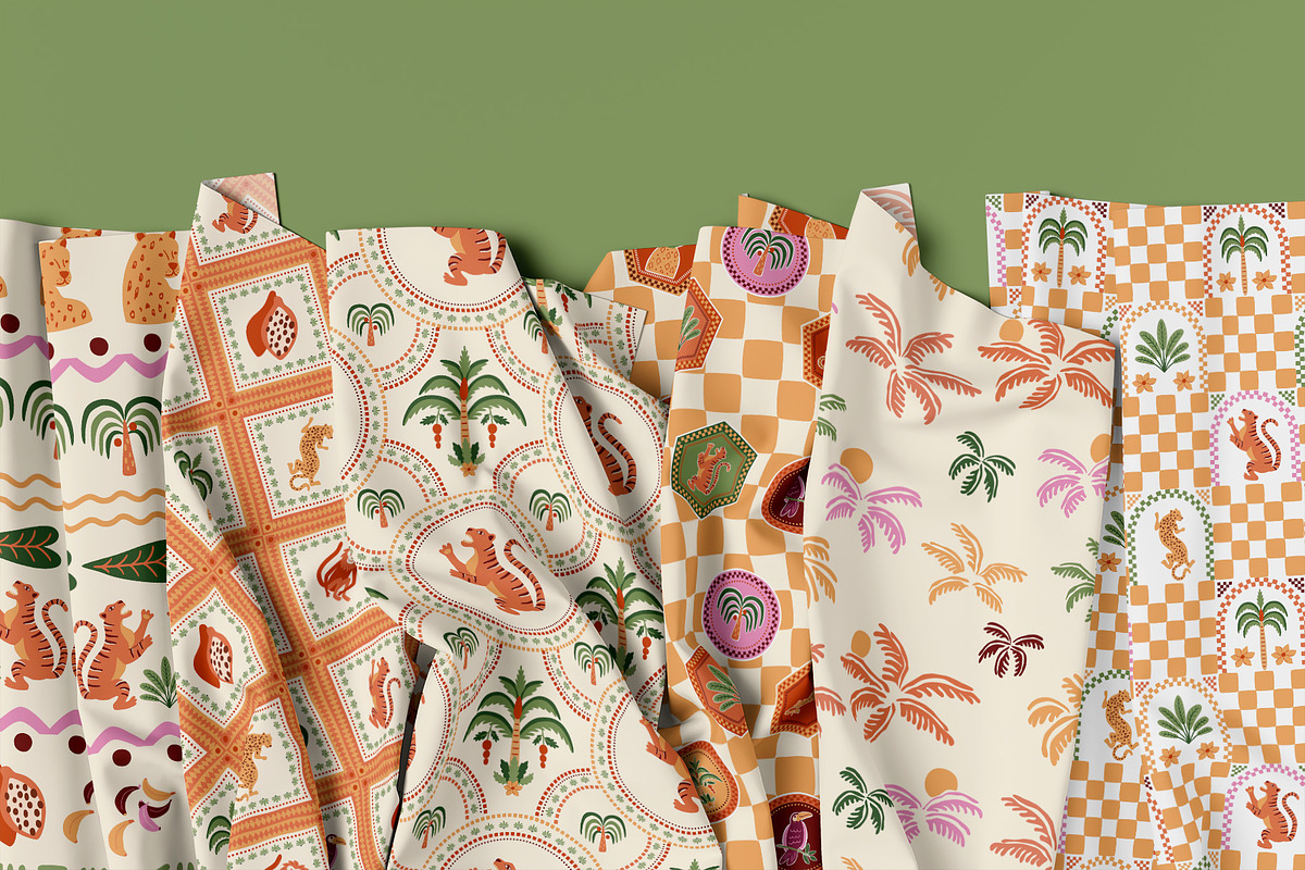 Checkered tropical summer patterns, a Pattern Graphic by Tani Kuzminka (Photo 6 of 11)