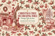Christmas Tree Decorating Toile Pack, a Pattern Graphic by Olya Creative (Thumbnail 1 of 7)