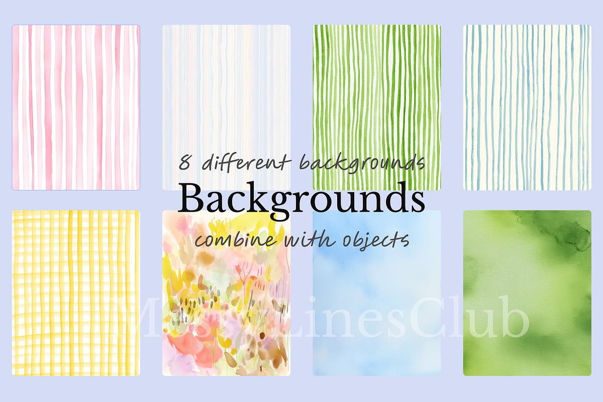 Watercolor Summer Backgrounds+Object, an Illustration by Creative Lovers (Photo 3 of 6)
