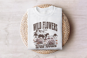 Wild Horses Wildflowers PNG