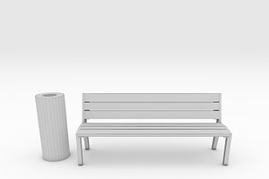 3D Model Bench Park 31