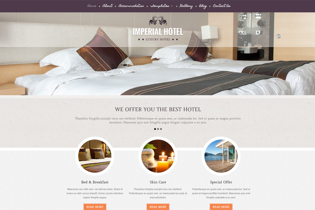 Imperial - Hotel WordPress Theme, a WordPress Template by Klasik Themes (Photo 1 of 3)