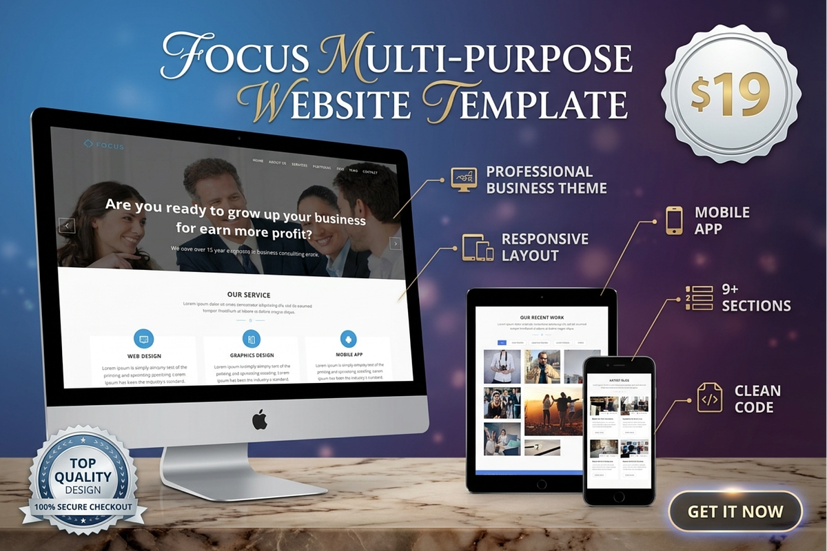 Focus - Finance Consulting HTML, a HTML Template by Themeplaza (Photo 1 of 7)