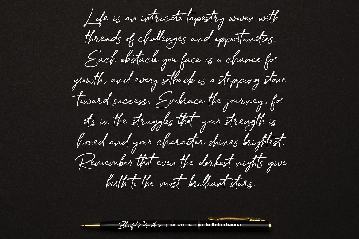 Blissful Mountain, a Handwritten Font by Letterhanna Studio (Photo 7 of 13)