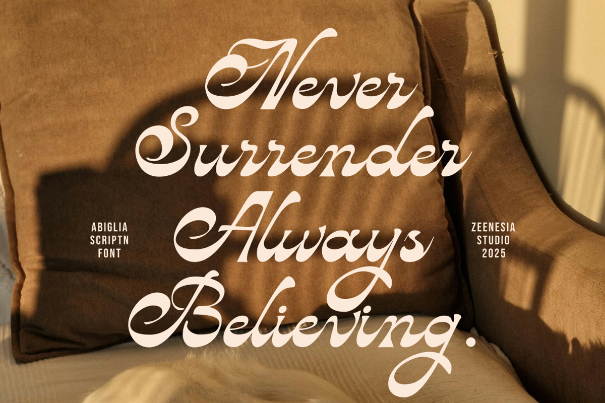Abiglia, a Script Font by zeenesia (Photo 2 of 17)
