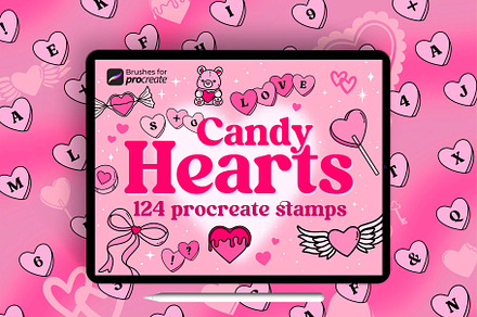 120+ procreate candy heart stamps