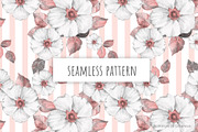 Floral Stripe Watercolor Pattern, a Pattern Graphic by Gribanessa (Thumbnail 3 of 4)