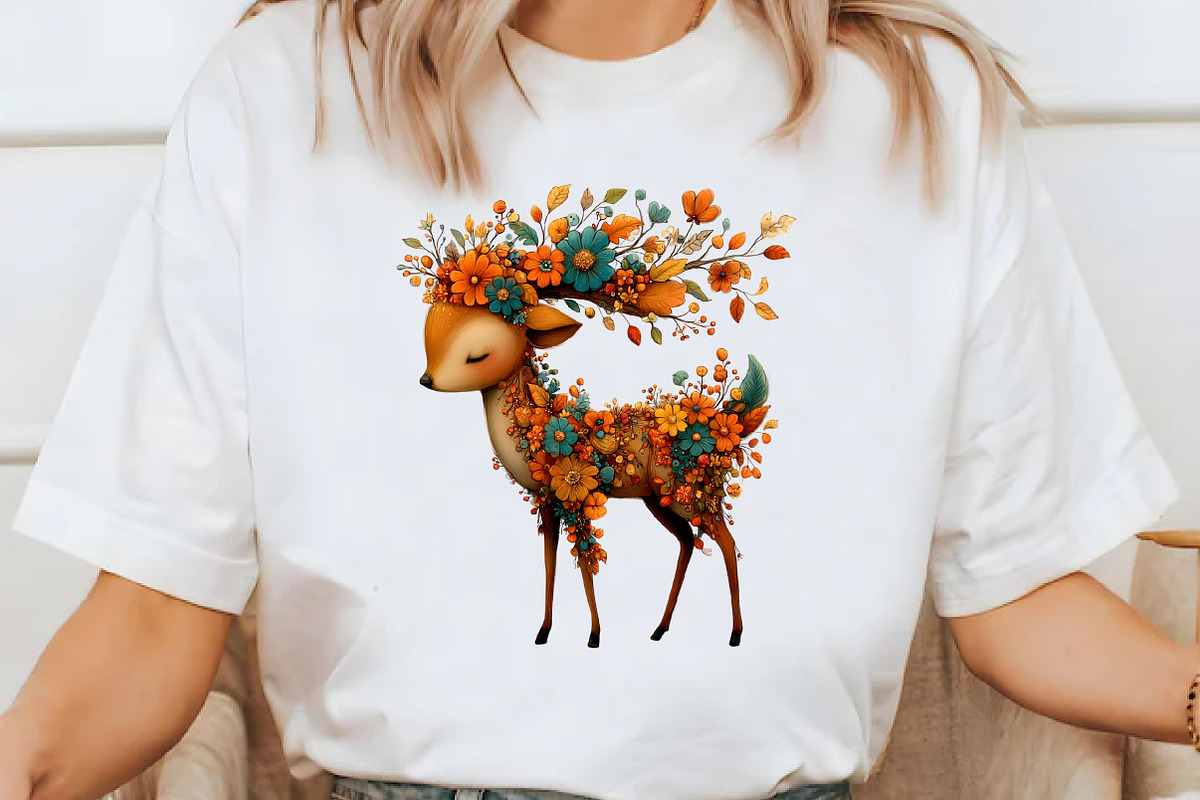 Whimsical Autumn Fall Deer Clipart, a Seasonal Illustration by Designworld (Photo 7 of 9)