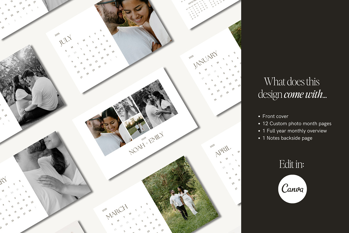 2025 Photo Calendar Canva Template, a Templates & Theme by Fern and Oak Creative (Photo 5 of 7)