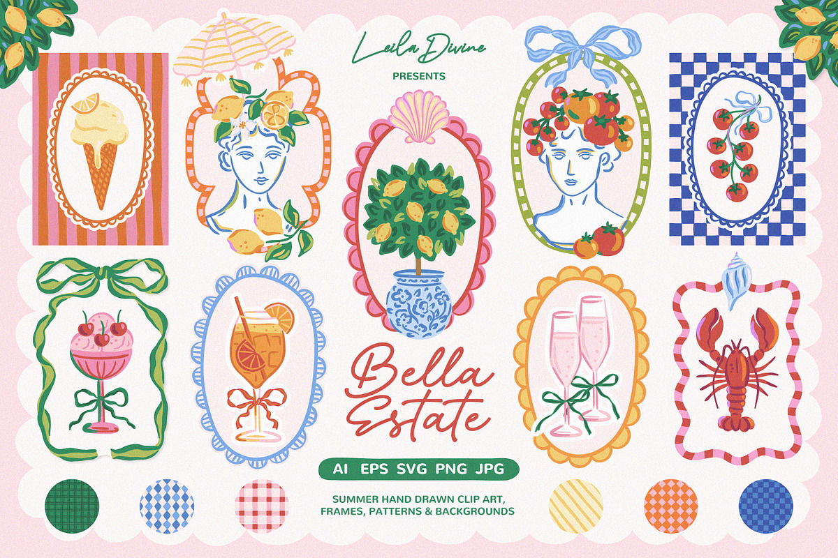 Bella Estate - Summer Hand Drawn Set, an Object Graphic by Leila Divine (Photo 1 of 19)