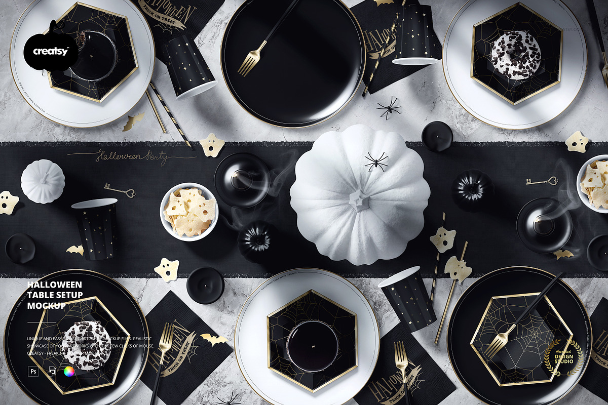 Halloween Table Setup Mockup, a Household Mockup by creatsy5 (Photo 1 of 7)