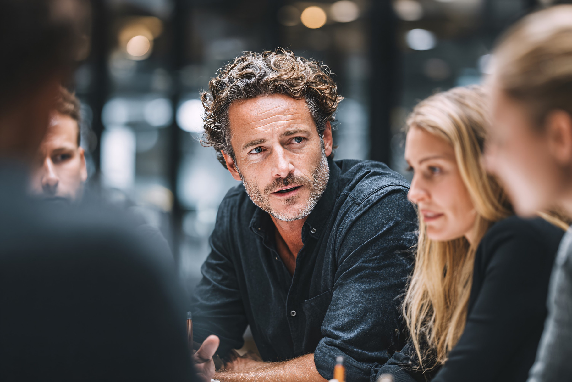 Focused Business Meeting, a Business Photo by shahsoft
