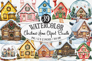 Christmas Home Clipart Bundle, an Illustration by Designking (Thumbnail 1 of 4)