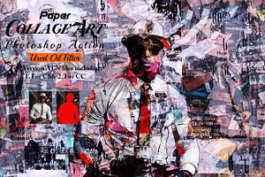 Paper Collage Art Photoshop Action