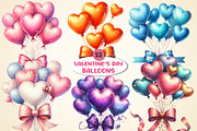 valentine's day balloons Clipart, an Illustration by DreamArtGraphic (Thumbnail 1 of 6)