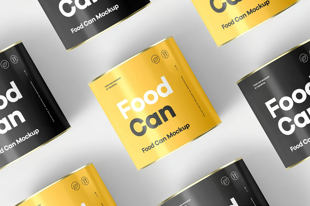 Food Can Mock-up, a Packaging Mockup by zippypixelstudio (Photo 4 of 15)